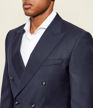 BOSS H-Huge Dubbelknäppt Kostym Navy Herr