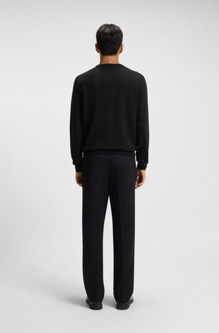 BOSS Tröja Herr – Svart Ulltröja i 100 % Virgin Wool