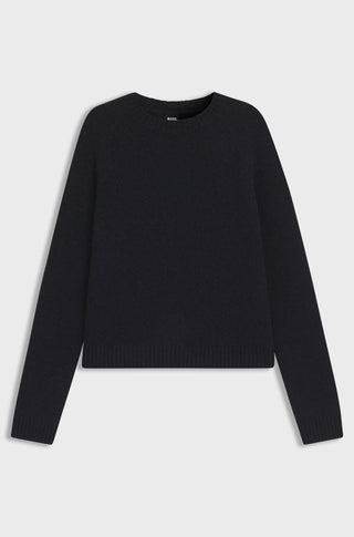 BOSS Tröja Dam – Rundhalsad Stretchtröja i Lyxig Bomullsblandning