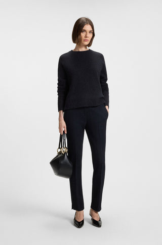 BOSS Tröja Dam – Rundhalsad Stretchtröja i Lyxig Bomullsblandning