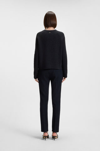 BOSS Tröja Dam – Rundhalsad Stretchtröja i Lyxig Bomullsblandning