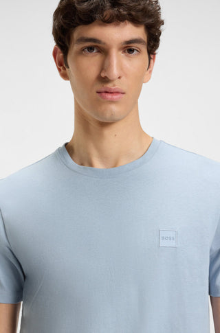 Boss Liten Box Logo Tshirt Herr Ljus Blå