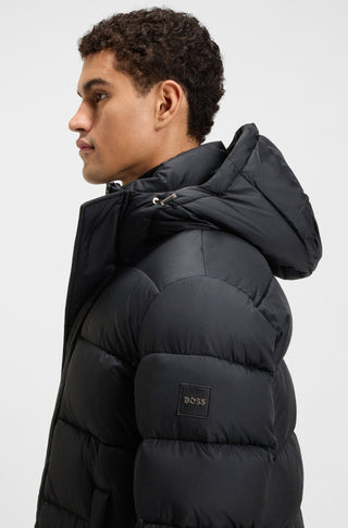 BOSS H-Cenuto Jacket – Svart Lång Vattenavvisande Vadderad Jacka