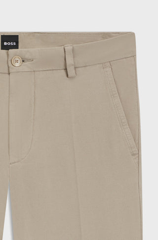 H Kaiton Slim Fit Byxor - Strukturerad Bomull Beige