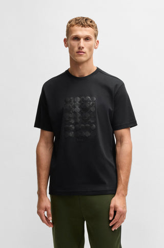 Tee Print Striped C Black