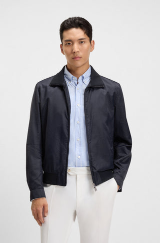 Boss Monogram Jacquard Jacka Herr Navy