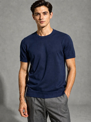 Cortina Fine Knit T-shirt Navy