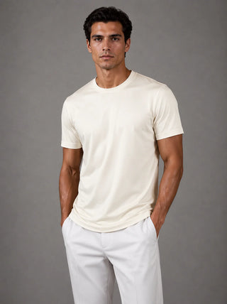 Mandro Signature Glossy T-shirt Light Beige