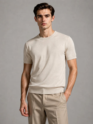 Riviera Fine Knit T-shirt Sand