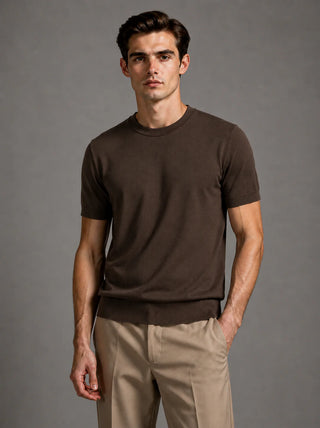 Riviera Fine Knit T-shirt Espresso