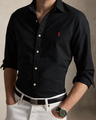Polo Ralph Lauren Slim Fit Garment-Dyed Oxford Shirt Black