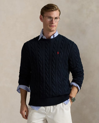 Ralph Lauren Cable Knit Tröja Marin Blå Herr