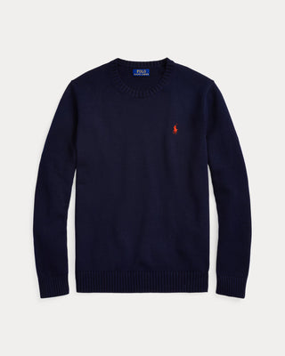 Ralph Lauren Cotton Crewneck Tröja Marin Blå Herr