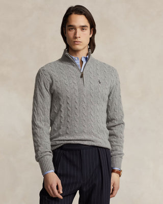 Polo Ralph Lauren Cable-Knit Wool-Cashmere Quarter-Zip