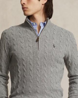 Polo Ralph Lauren Cable-Knit Wool-Cashmere Quarter-Zip